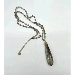 Vintage Smoky Quartz Beaded Pendant Necklace - Size 8